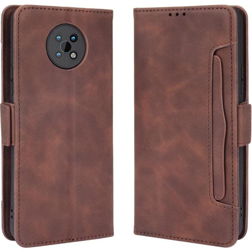 Cover-Discount Nokia G50 - Etui mit vielen Kartenfächer braun (Motorola Moto G50), Smartphone Hülle, Braun