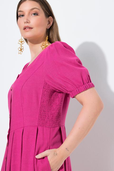 Actual product image Ulla Popken Button Down Short Sleeve Maxi Dress (62)