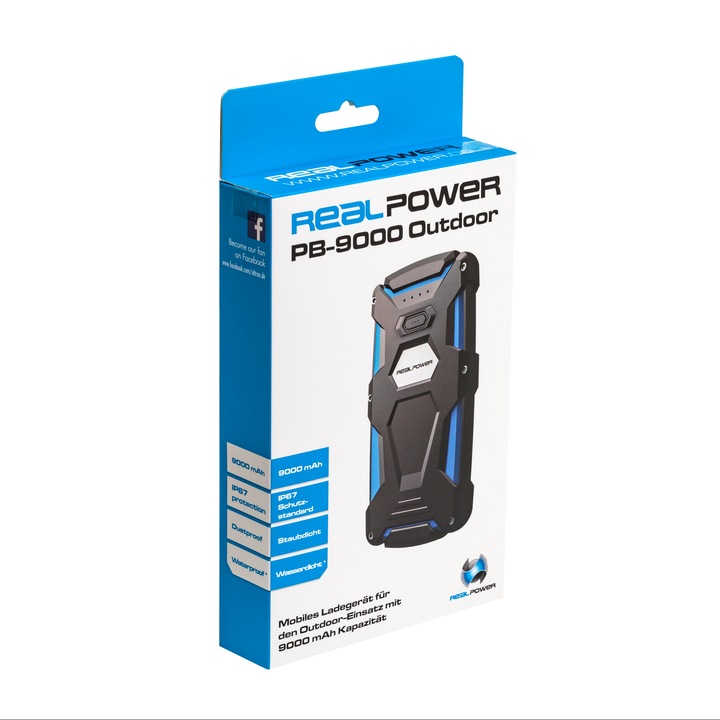 Actual product image RealPower Powerbank (additional battery) PB-9000 (9000 mAh)