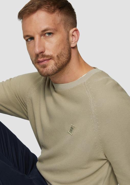 Image du produit s.Oliver Strickpullover Strickpullover mit Struktur und Label-Patch (XL)