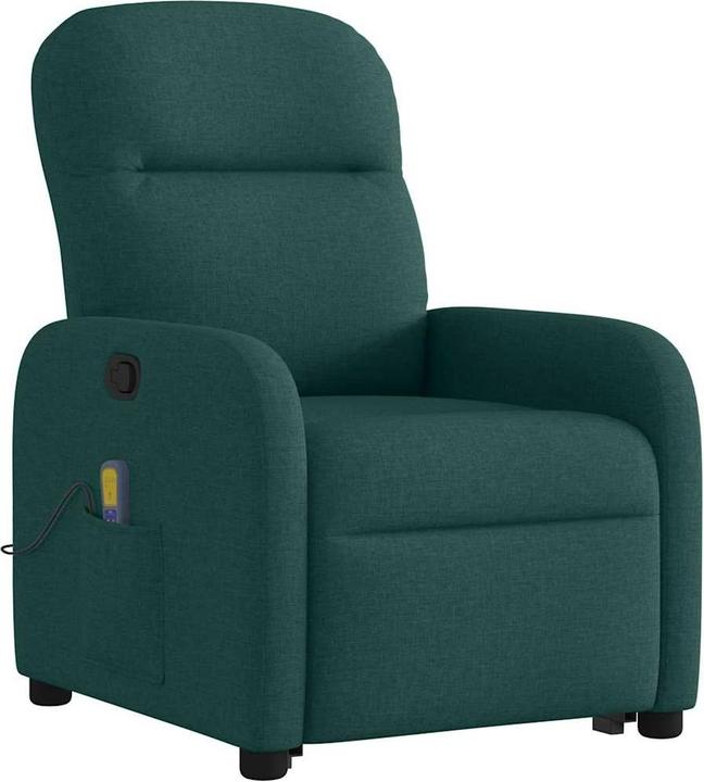 Immagine prodotto vidaXL Poltrona massaggiante con ausilio stand-up in tessuto verde scuro
