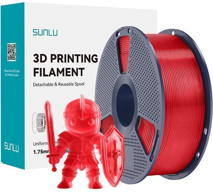 Actual product image Sunlu Filament PLA+ (przezroczysty czerwony) (PLA, 1.75 mm)