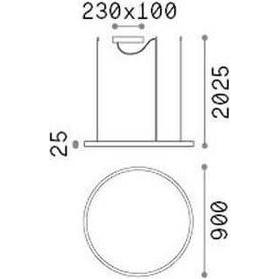 Thumbnail - Ideal lux, Pendelleuchte, ORACLE SLIM LED Pendelleuchte 43W ⌀900mm dimmbar Schwarz warmweiss 304427 (4600 lm)