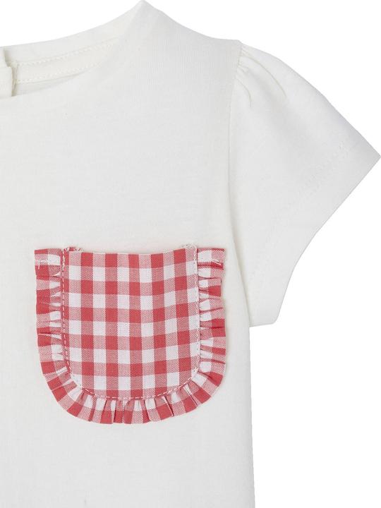 Image du produit Vertbaudet Bio-Kollektion: Baby T-Shirt mit karierter Tasche (68)