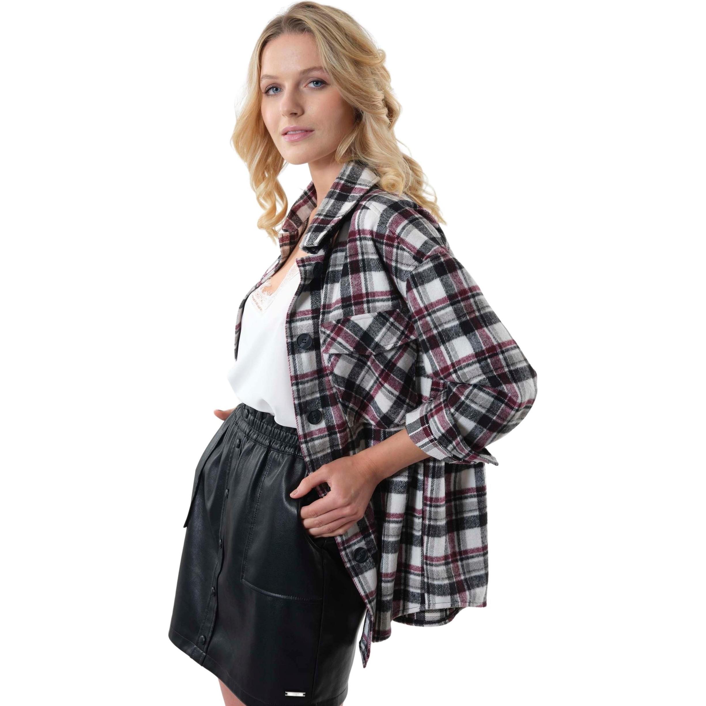 Deeluxe, Damen, Hemd, daenhed eliane, Schwarz, Rot, Grau, (M)
