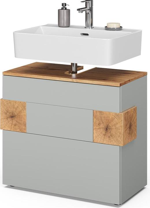 Produktbild Vicco Waschbeckenunterschrank Eden, Grau/Artisan, 70 x 64.5 cm mit 2 Schubladen (70 x 37 x 64.50 cm)