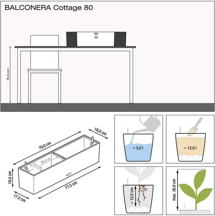 Image du produit Lechuza Chalet Balconera (79 x 19 x 19 cm)