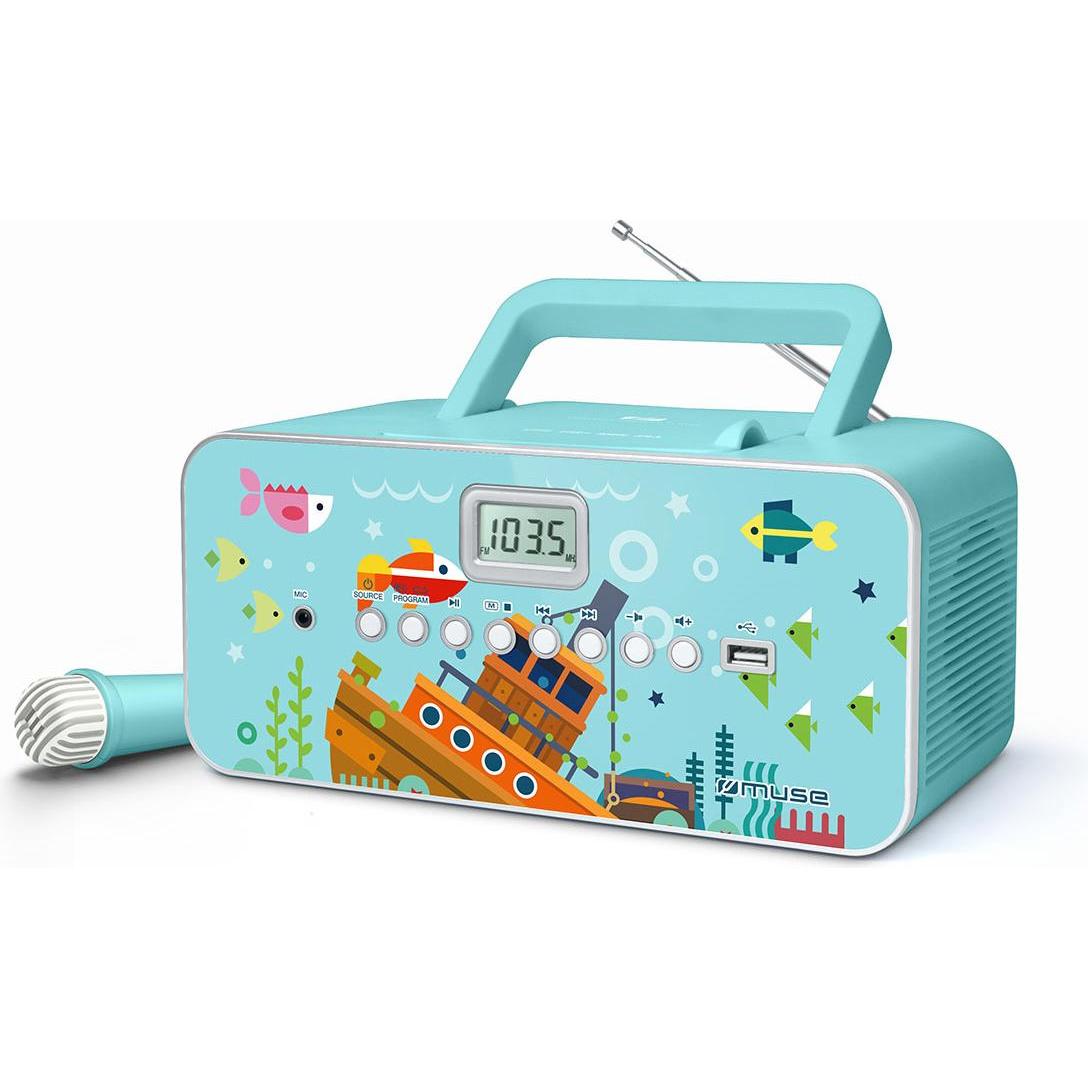 Muse M29KB Kinder CD-Player CD, UKW, USB Inkl. Mikrofon (PLL, FM, MW), Radio, Blau