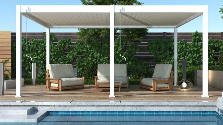 Produktbild Weide Pergola Deluxe Plus 3.6x5.3m weiss (360 cm, 530 cm)