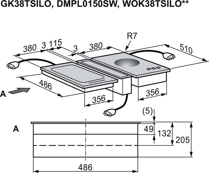 Image du produit Electrolux WOK38TSILO (38 cm, Table de cuisson wok)
