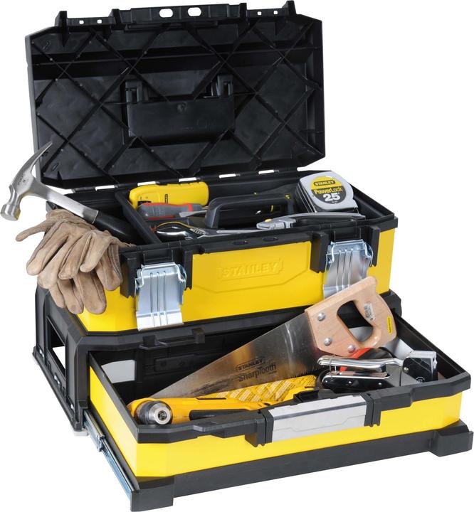 Actual product image Stanley Tool box metalplastic with integrated drawer (1 Piece)