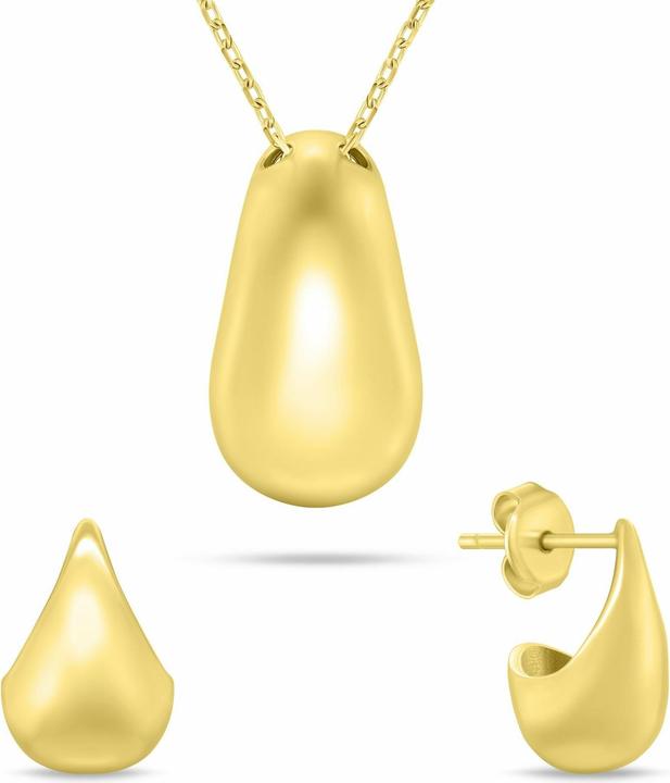 Productafbeelding Brilio Silver - Minimalist gold-plated jewelry set SET272Y (necklace. earrings)