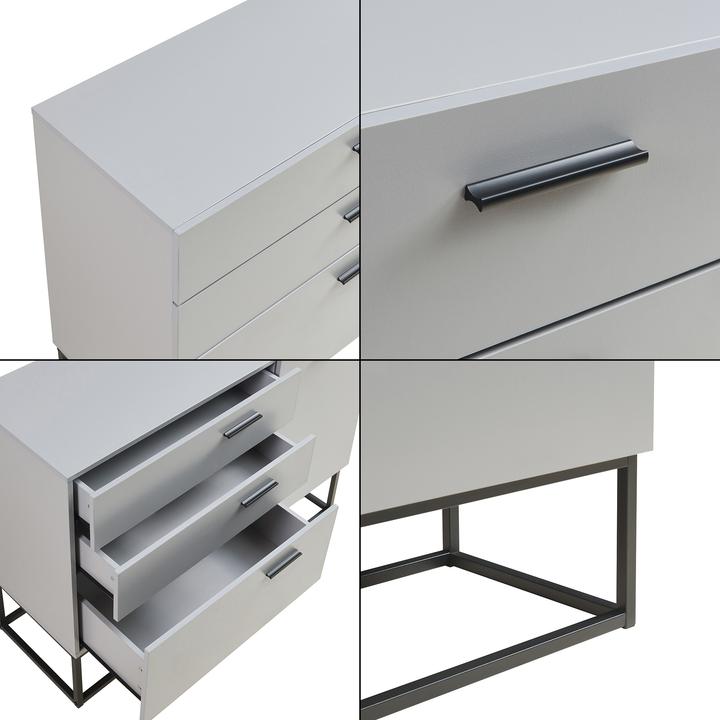 Produktbild En.Casa Sideboard Lavangen 75x100x35 cm Hellgrau