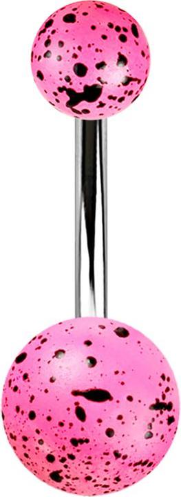 Immagine prodotto Star Piercing Banana argento con due palline di colore rosa (Materiale sintetico, senza ottone, Acciaio chirurgico 316L)