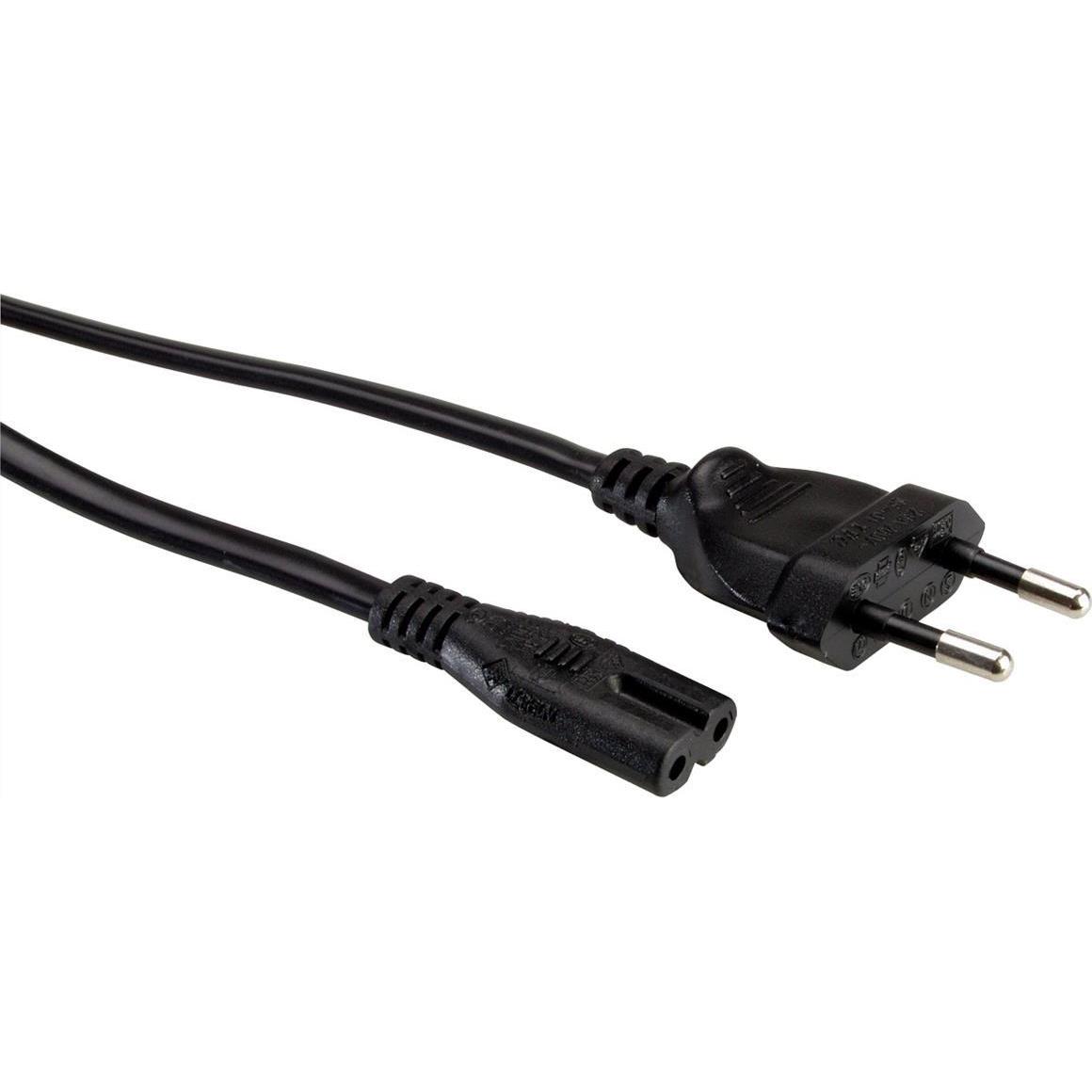 Value Netzkabel Euro-Flachstecker auf C7 (5 m), Stromkabel