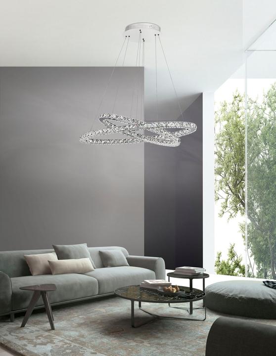Actual product image Nova Luce CELINE LED pendant light chrome 40W neutral white 64x44x120cm 7403001