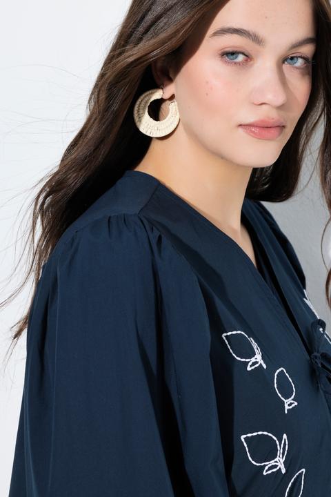 Actual product image Ulla Popken Eco Cotton Leaf Embroidered Jacket (54)