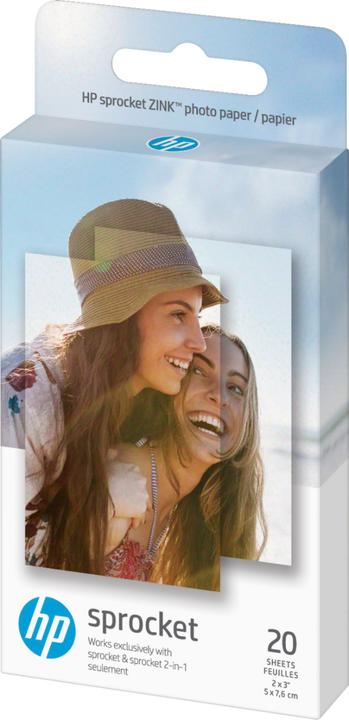 Produktbild HP Sprocket Fotopapier Zink (290 g/m², Foto (5x7.6cm), 20 x)