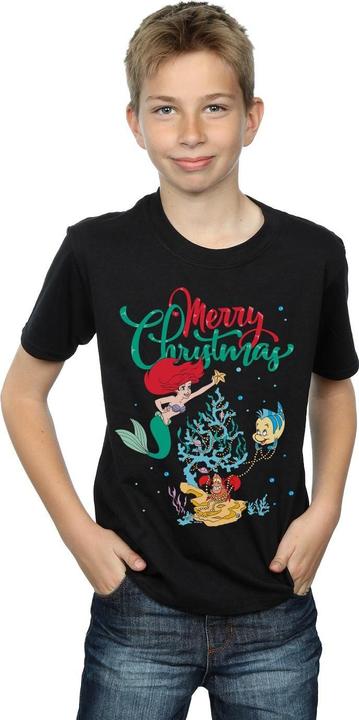 Actual product image Disney Boys Princess Ariel Merry Christmas T-Shirt (104)