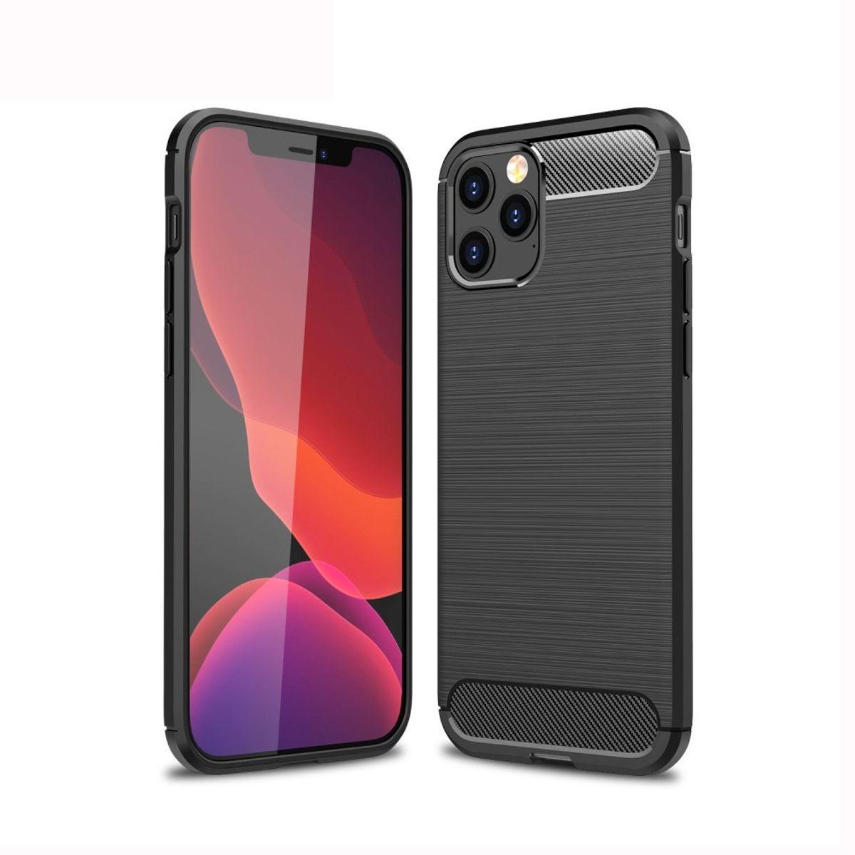 König Design Hülle Handy Schutz für Apple iPhone 12 Pro Max Case Cover Bumper Carbon Schwarz (Apple iPhone 12 Pro Max), ...