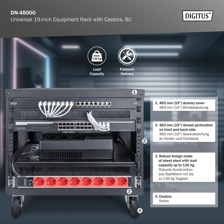 Actual product image Digitus DN-48000 (8 RU, 19 inch rack)