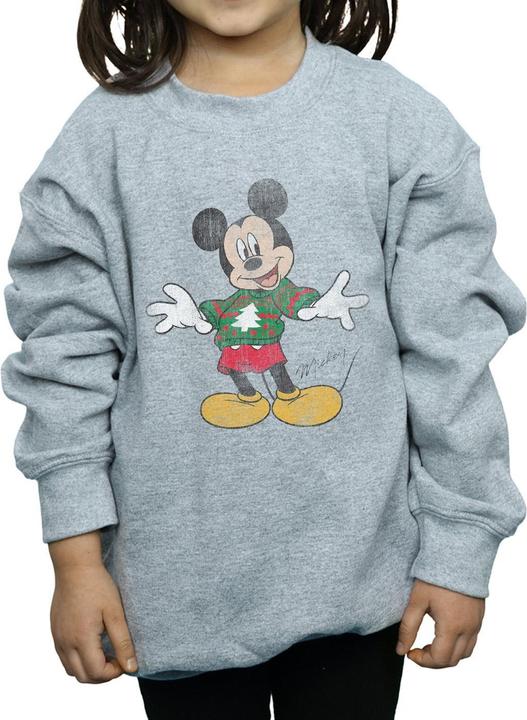 Actual product image Disney Girls Mickey Mouse Christmas Jumper Sweatshirt (152, 158)
