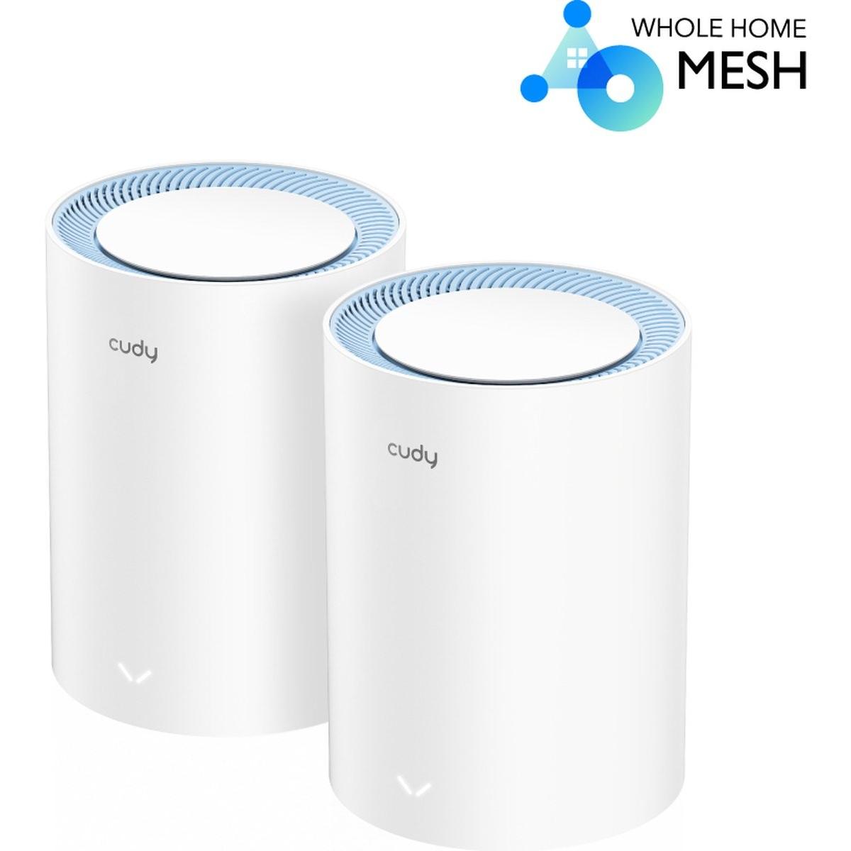 Cudy M1200 2-PACK sistema mesh wi-fi Dual-band ( / ) Wi-Fi 5 (802.11ac) Bianco 1 Interno, Router, Bianco