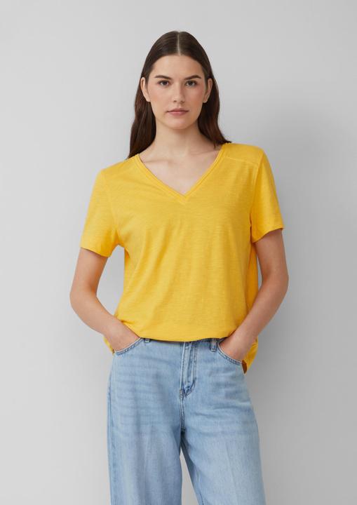 Produktbild S.Oliver T-Shirt T-Shirt aus Flammgarn mit V-Ausschnitt (44)