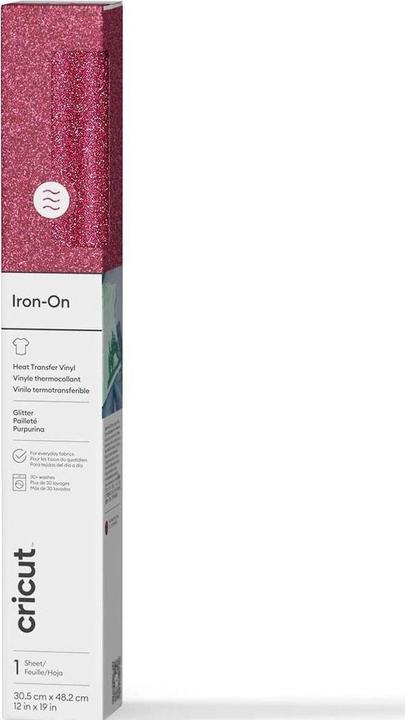 Image du produit Cricut Aufbügelfolie Glitzer Iron-On 30.5 x 48.3 cm, Weiss