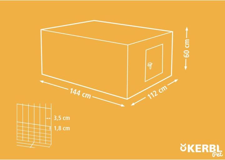 Produktbild Kerbl Jungtierfreilaufgehege mit Ausbruchsperre 144x112x60cm