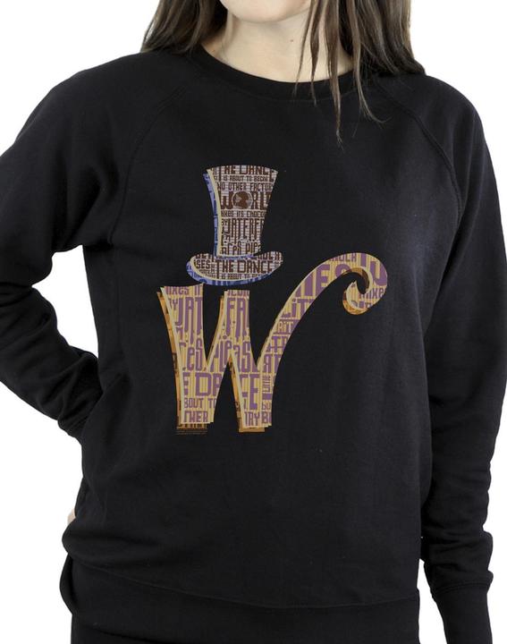 Actual product image Willy Wonka & the Chocolate Factory Womens/Ladies W Logo Hat Sweatshirt (4XL)
