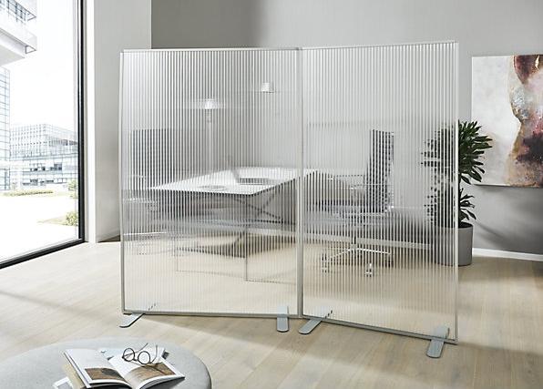 Image du produit Carto Cloison de courtoisie, avec plaque alvéolaire en polycarbonate, aluminium blanc