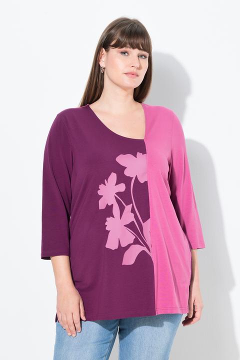 Produktbild Ulla Popken Shirt, Blüten, V-Ausschnitt, 3/4-Arm (50, 52)