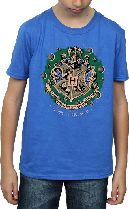 Actual product image Boys Wreath Cotton Christmas T-Shirt (140, 146)