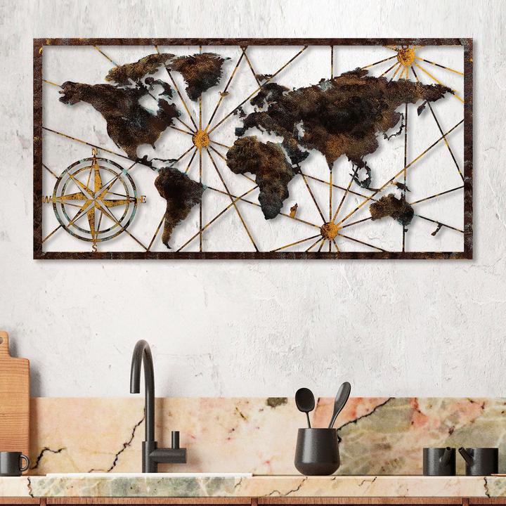 Actual product image Wallxpert Metal World Map