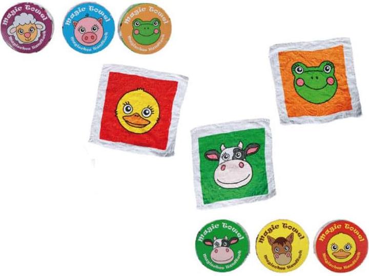Actual product image G. Wurm Magic towel, farm animals, made of cotton, colourful (W/H) 30x30cm (30 x 30 cm)