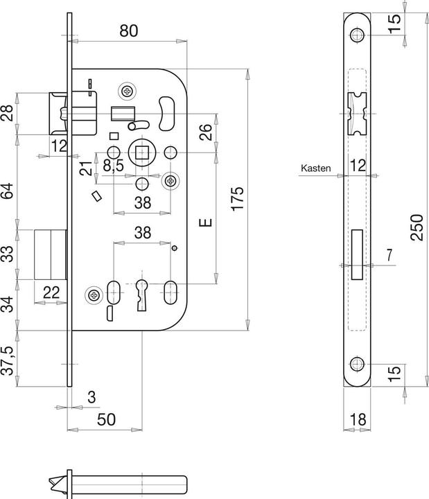 Productafbeelding Grundmann WG insteekslot 300 R, spiebit, DM 50, verzinkt staal zilverkleurig