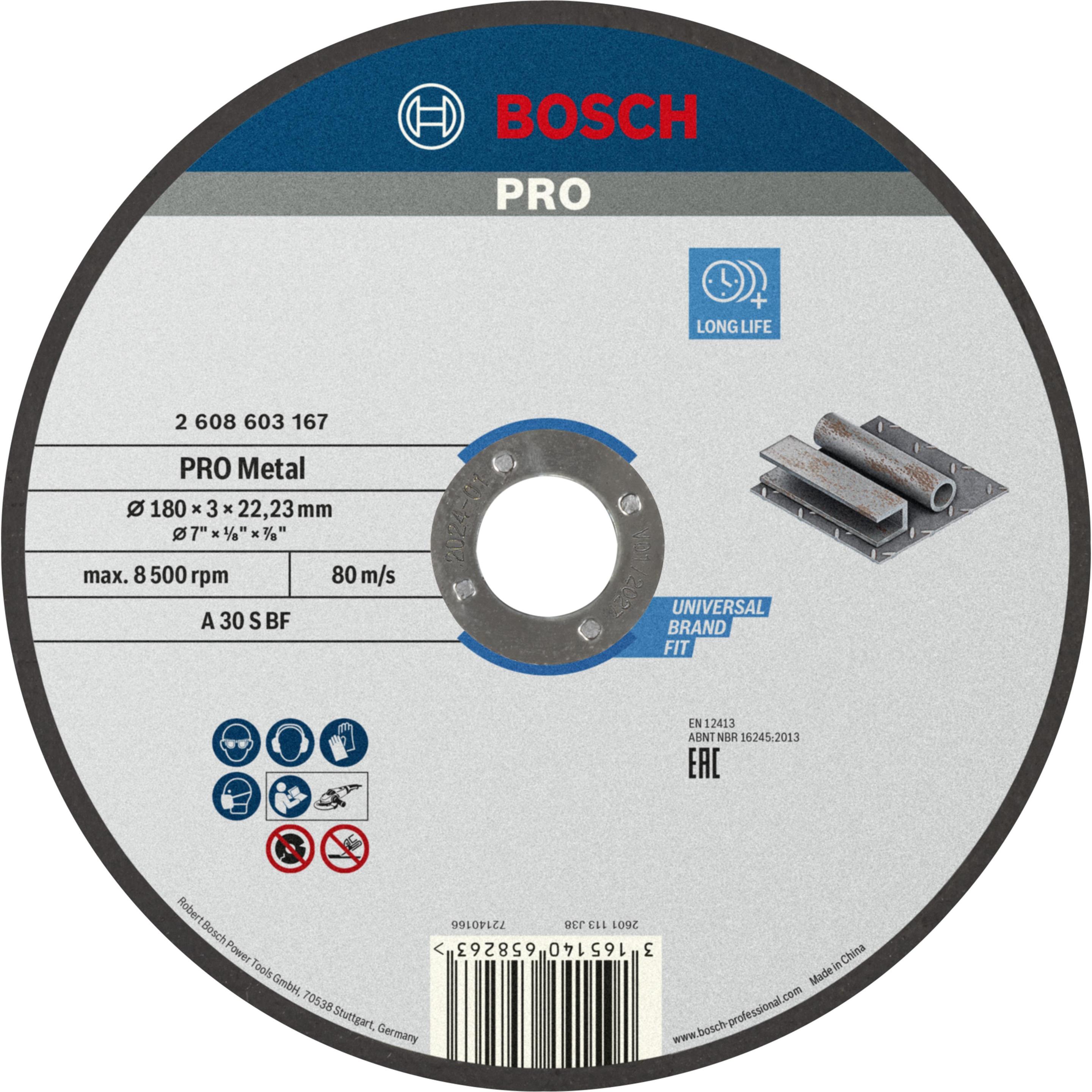 Thumbnail - Bosch Professional Zubehör, Sägeblatt, PRO Metal Trennscheibe, 180 x 3 x 22,23 mm