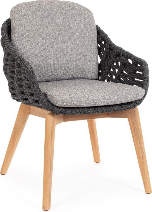 Bizzotto Tamires chair aluminium/teak anthracite