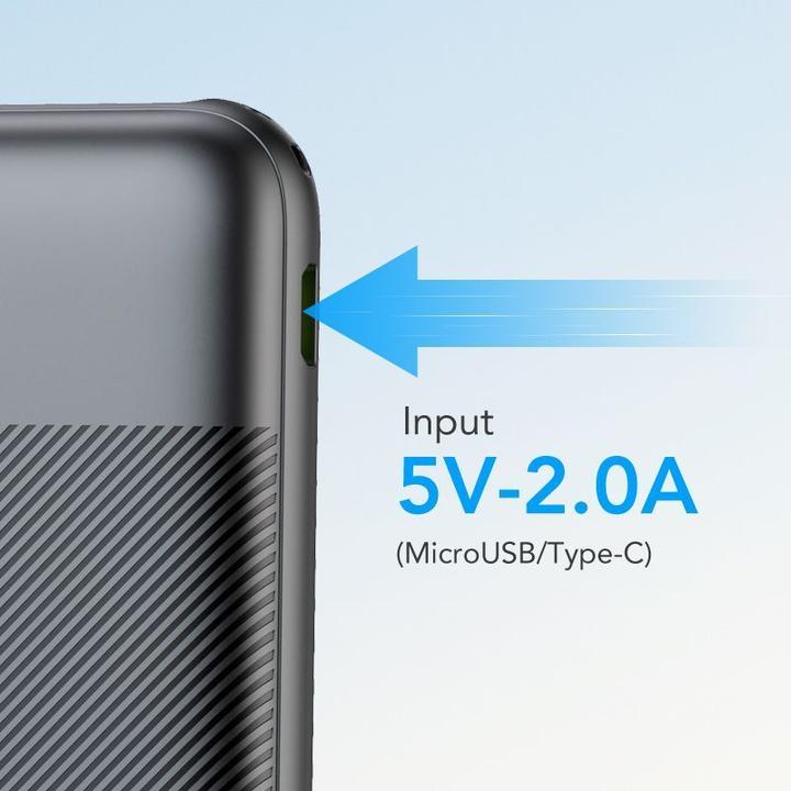 Actual product image Veger Powerbank L10S (W1105PD) 10000mAh 20W 2A PD QC3.0 - black (10000 mAh, 20 W, 20 Wh)