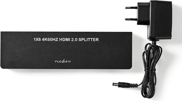 Image du produit Nedis HDMI T Splitter 8-Port Port(s) HDMIT Entrée 8X HDMIT Sortie 4K@60Hz 18 Gbps Métal Anthrazi