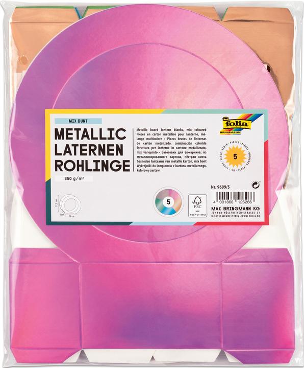 Image du produit Folia Lampions-boules neutres Metallic (Multicolore, 5 x)