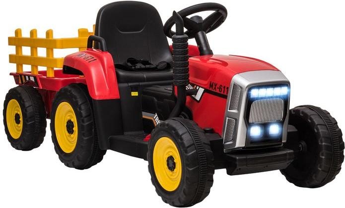 Produktbild Swisshandel24 Kinderelektro-Traktor mit Anhänger, Fernbedienung, MP3, Scheinwerfer, 3-6KM/H, Rot (12 V)
