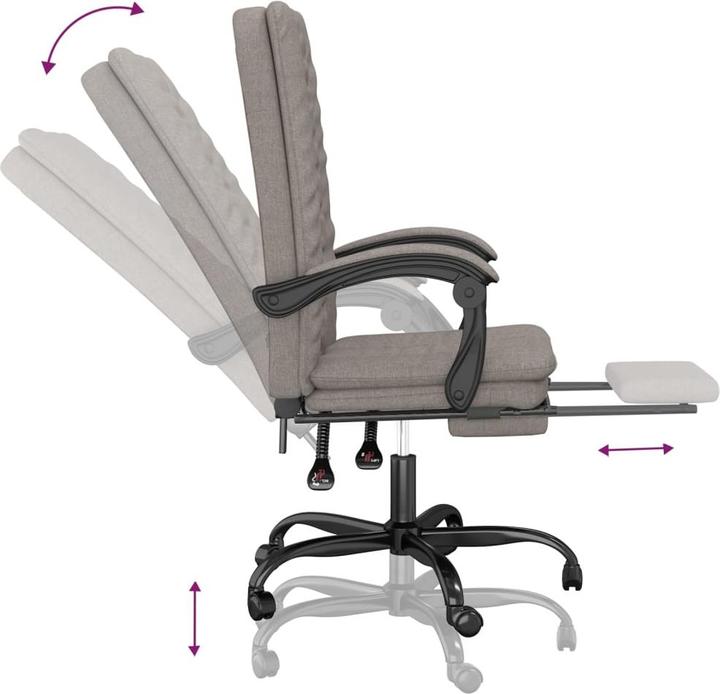 Produktbild vidaXL Bürostuhl mit Liegefunktion (46.50 - 56 cm)