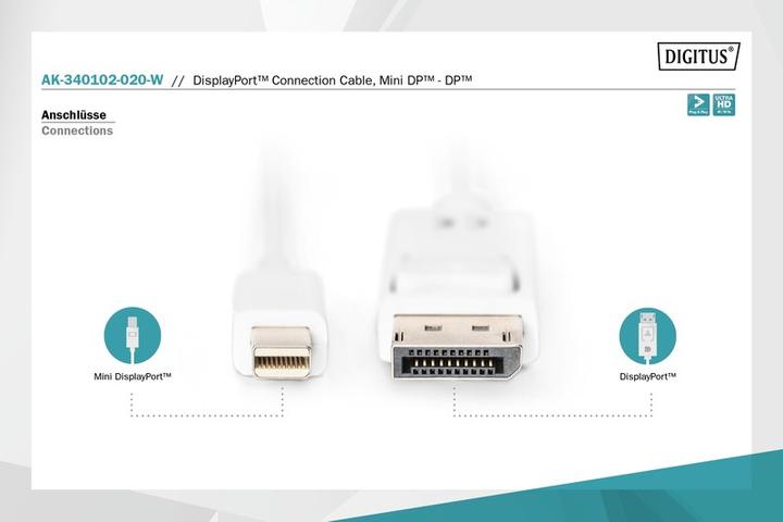 Image du produit Digitus DisplayPort — Mini DisplayPort (2 m, DisplayPort, 1.1)