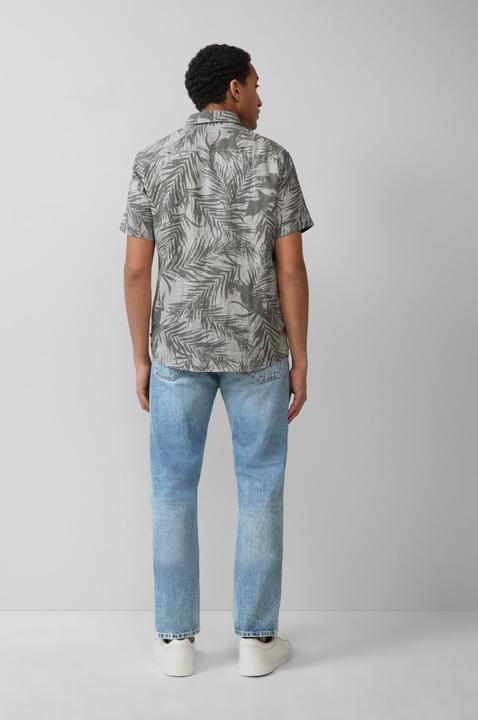 Produktbild S.Oliver Hemd Regular Fit: Gemustertes Kurzarmhemd aus Leinen (M)