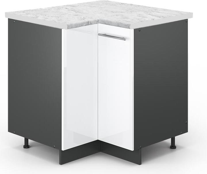 Anthrazit, Marble-Weiss, Weiss, Weiss Hochglanz