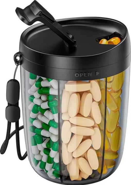 Produktbild Cbx Runde Pillendose Tablettenbox mit 6 separaten Fächer