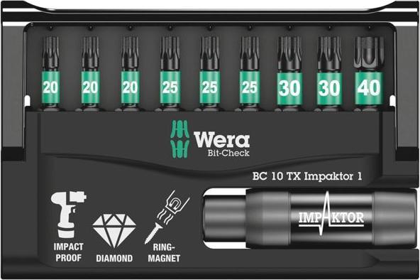 Actual product image Wera Bit-Check 10 TX Impaktor 1 (Hexagon socket TX)