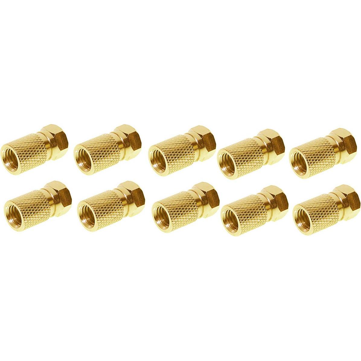 Shiverpeaks SHVP 85012-10AG F-Stecker 7.5 vergoldet mit grosser Mutter 10 (Antennenkabel), Antennenkabel